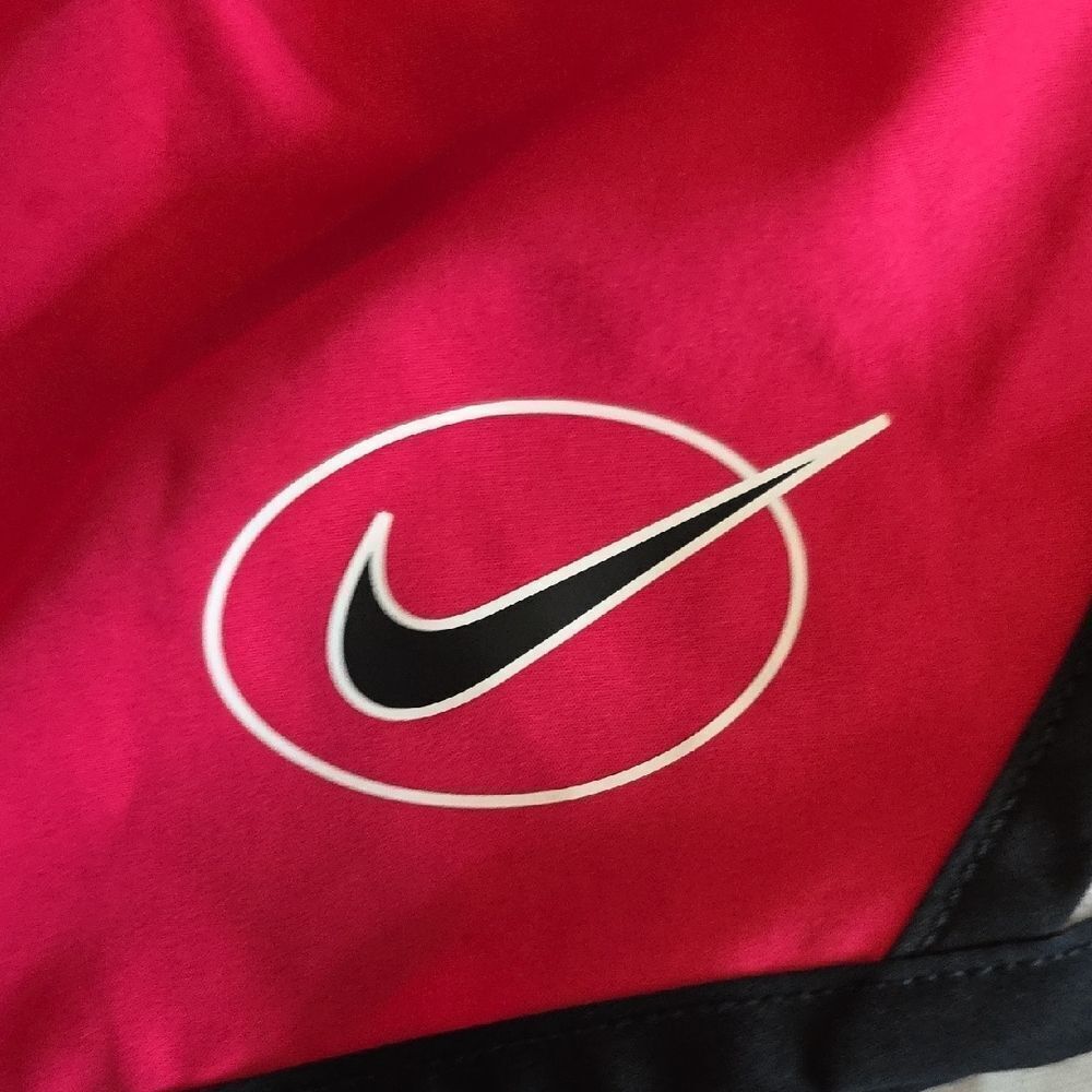 Red Athletic Shorts with Swoosh Logo - Picture 3 of 6